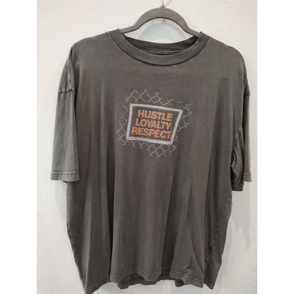 Hollister Boxy John Cena Hustle Loyalty Respect Dog Graphic Tee Grey Large